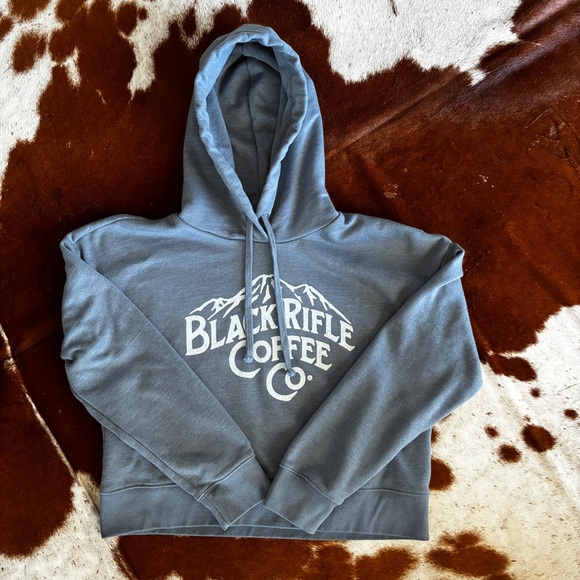 Black Rifle Coffee Company Cropped Hoodie Gray Size Medium EUC - Picture 4 of 6